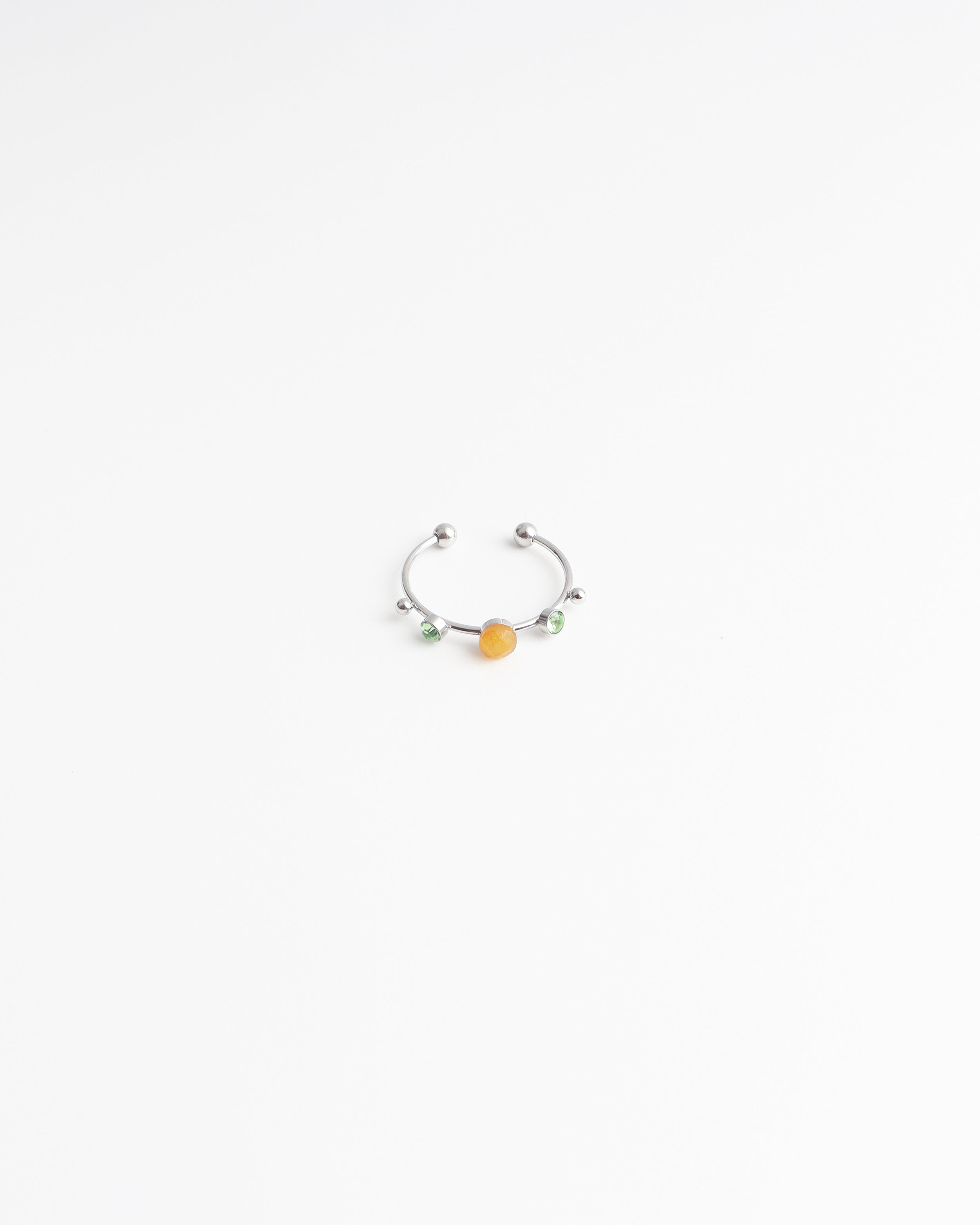 Victoria - Anillo – Acero inoxidable – Piedra natural – Ajustable
