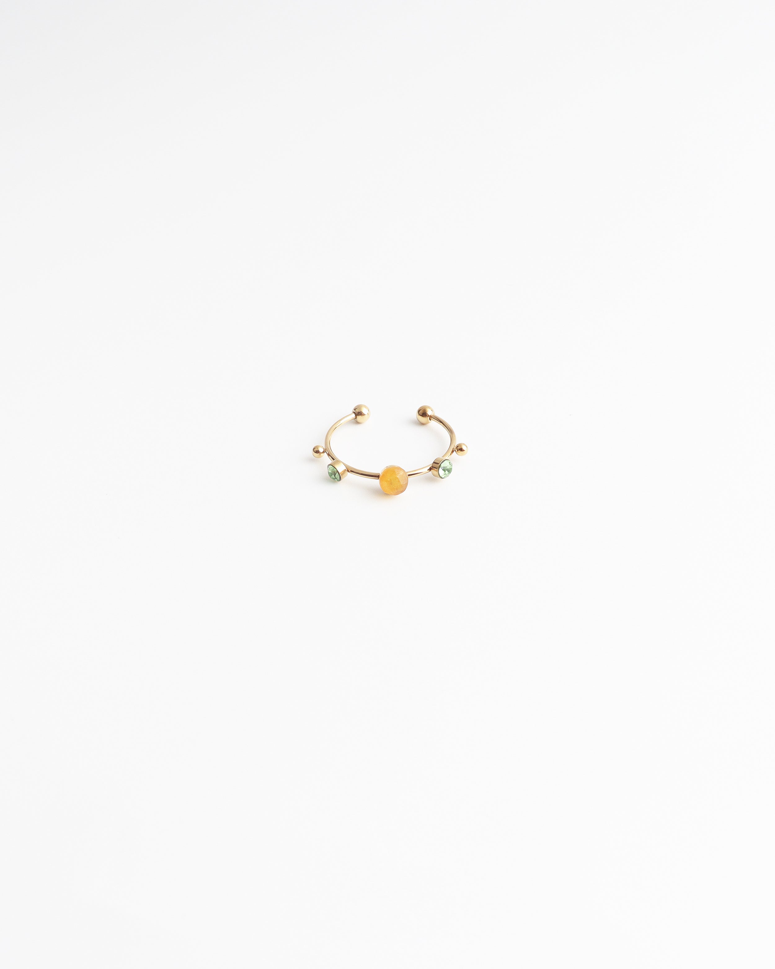 Victoria - Anillo – Acero inoxidable – Piedra natural – Ajustable