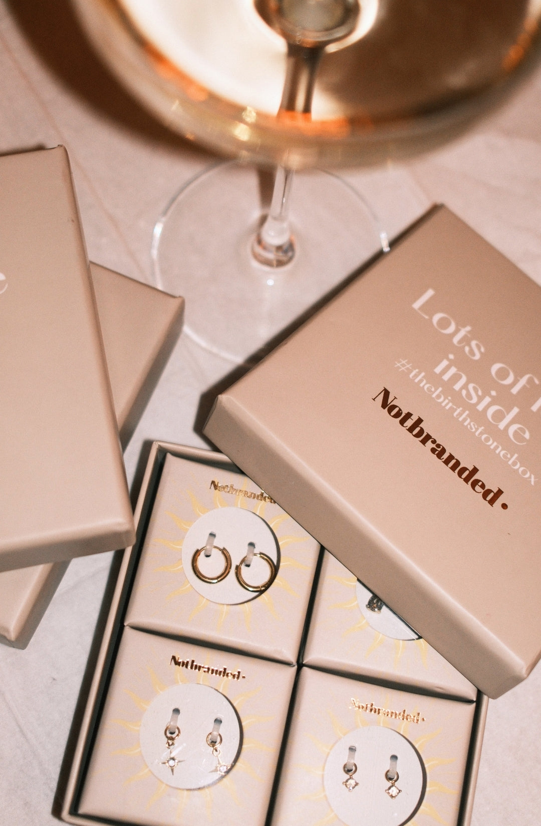 Birthstonebox - Orecchini – Set – Acciaio inossidabile