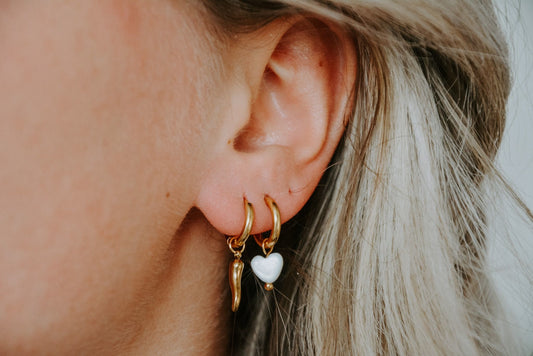 Heart Shaped Shell  - Boucles d'oreilles - Acier inoxydable