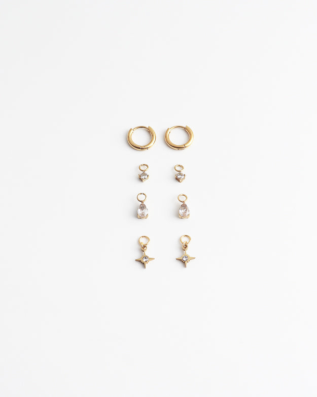 Birthstonebox - Orecchini – Set – Acciaio inossidabile