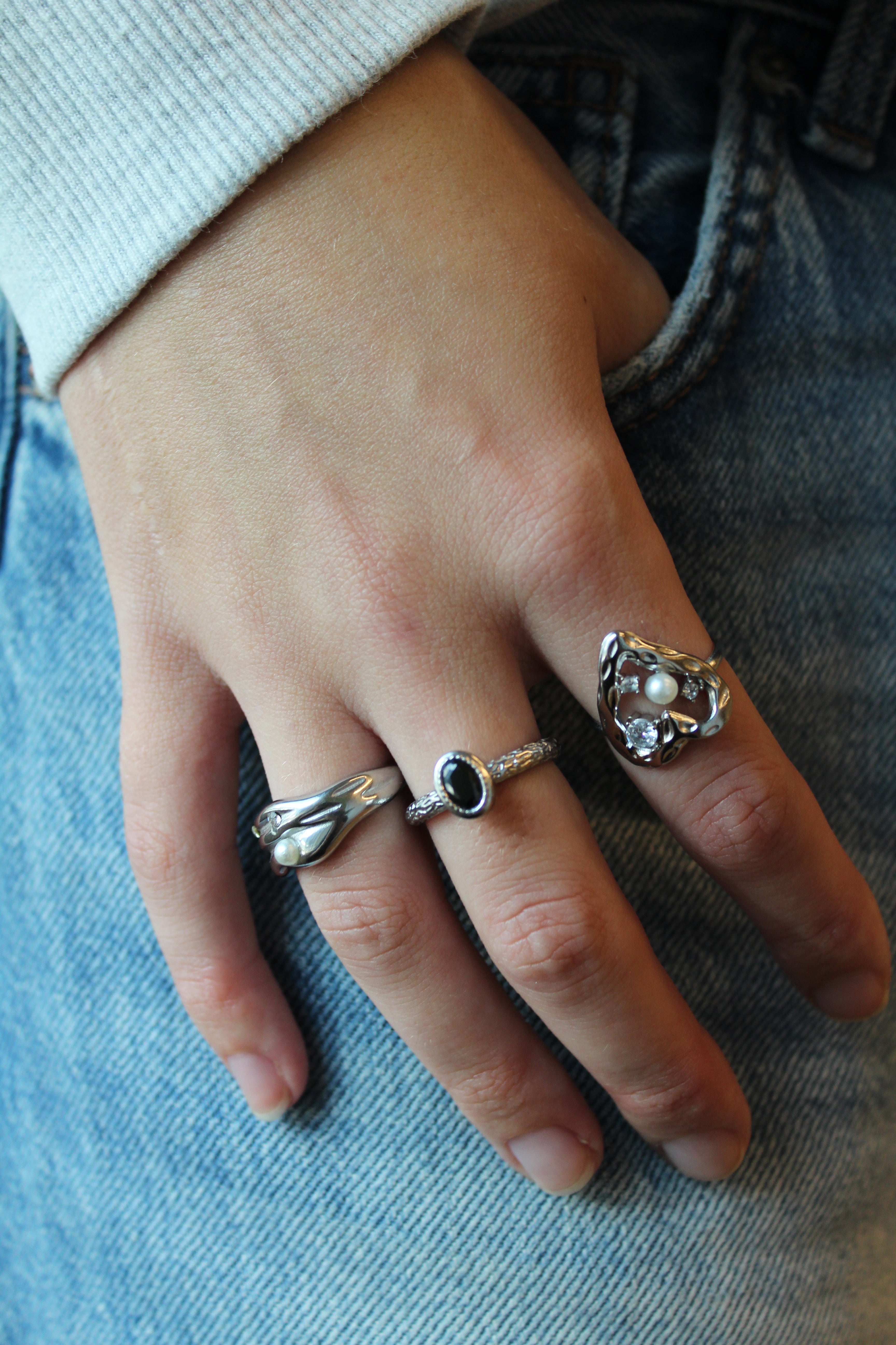 Theodora - Bague - Acier inoxydable - Ajustable