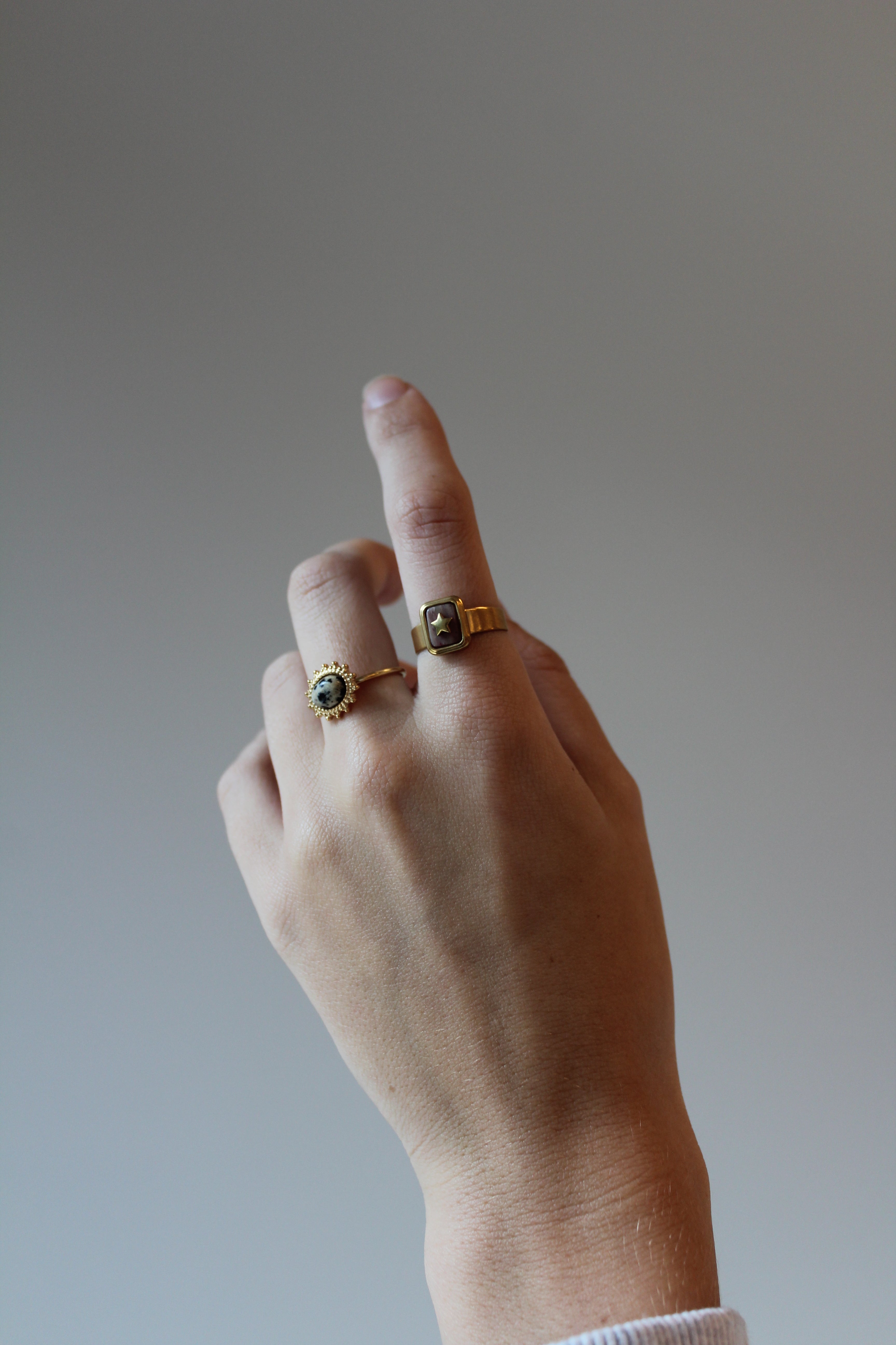 Yasmin - Bague- Pierre naturelle - Acier inoxydable - Ajustable