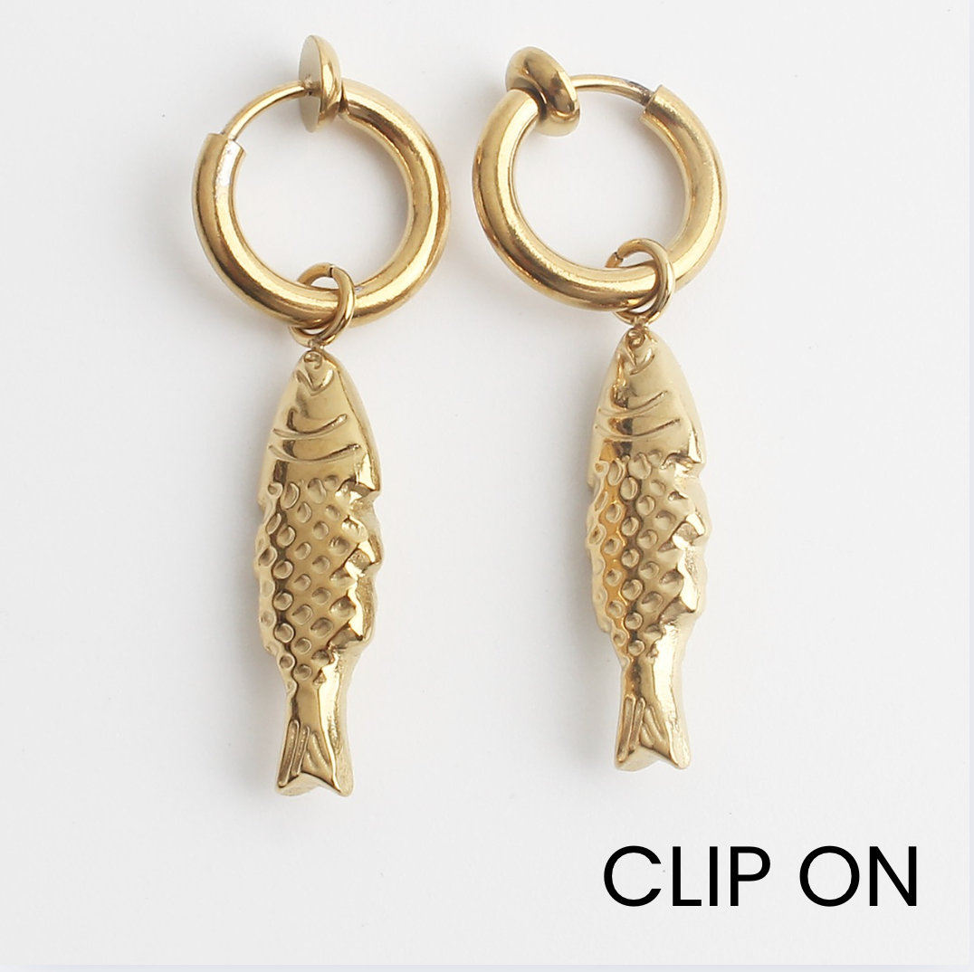 Fishy - Pendientes - Acero inoxidable