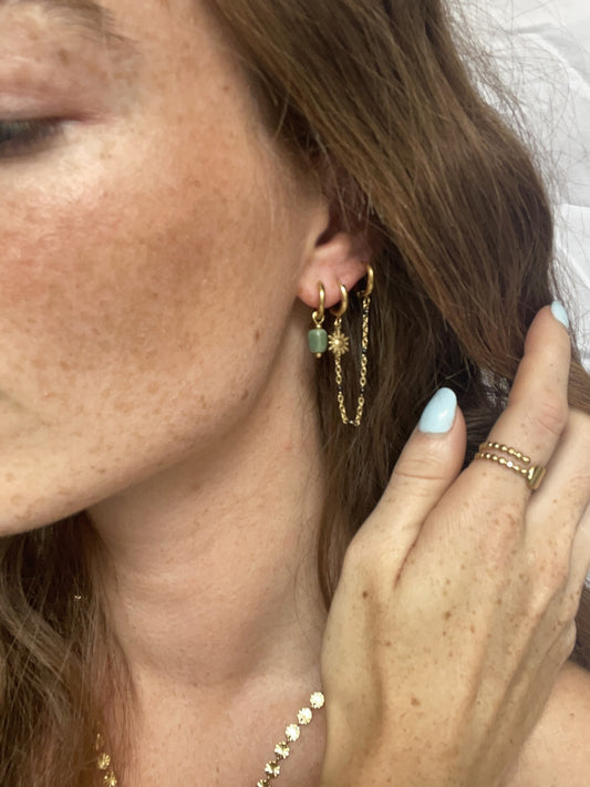 Sara - Pendientes - Piedra natural - Acero inoxidable