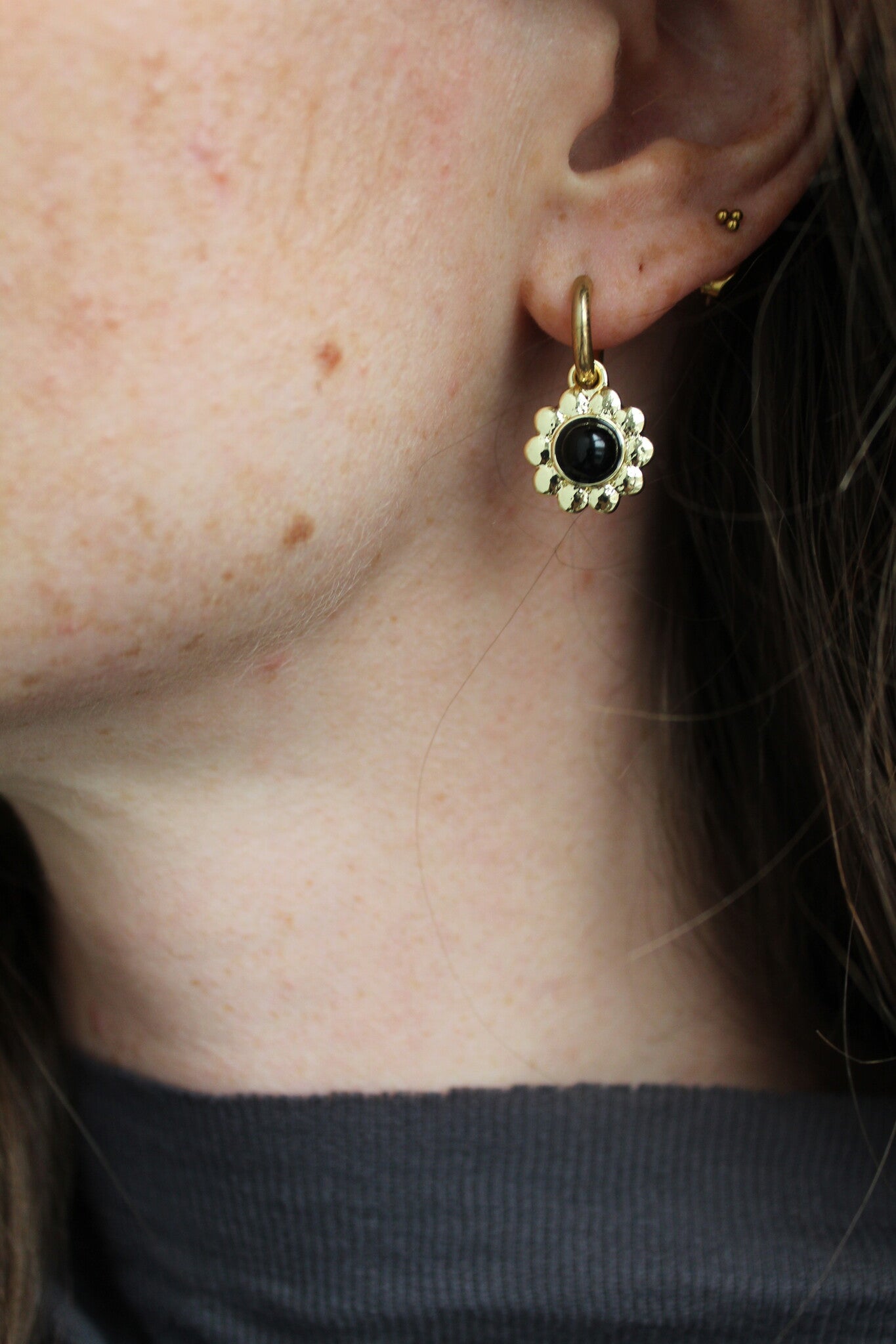 Harper - Boucles d'oreilles - Pierre naturelle - Acier inoxydable