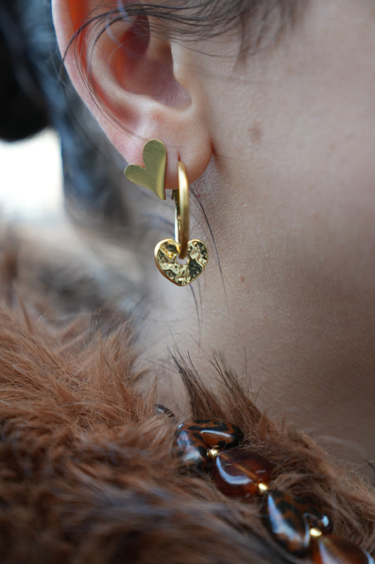 Shining hearts - Earrings - Stainless Steel