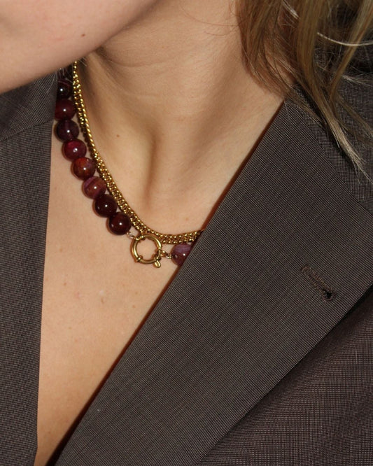 Samira - Halskette - Naturstein - Edelstahl