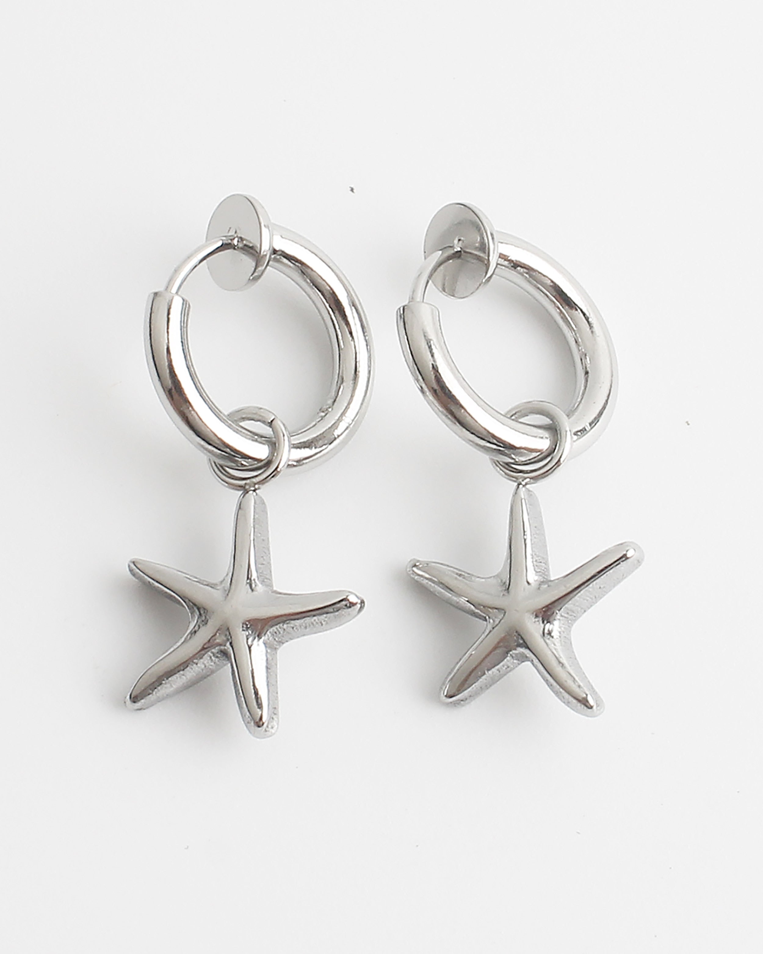Ocean Star - Pendientes - Clip - Acero inoxidable