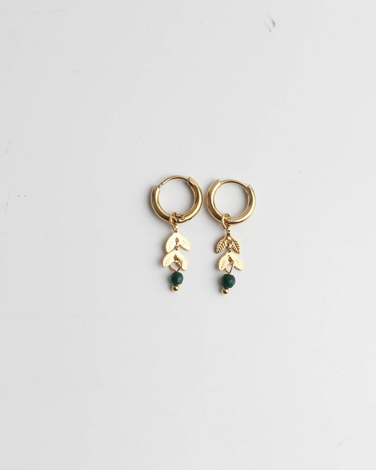 Stone Leaf - Ohrringe - Naturstein - Edelstahl