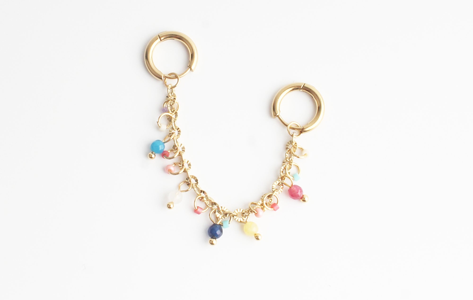 Kari - Boucle d'oreille double - Acier inoxydable