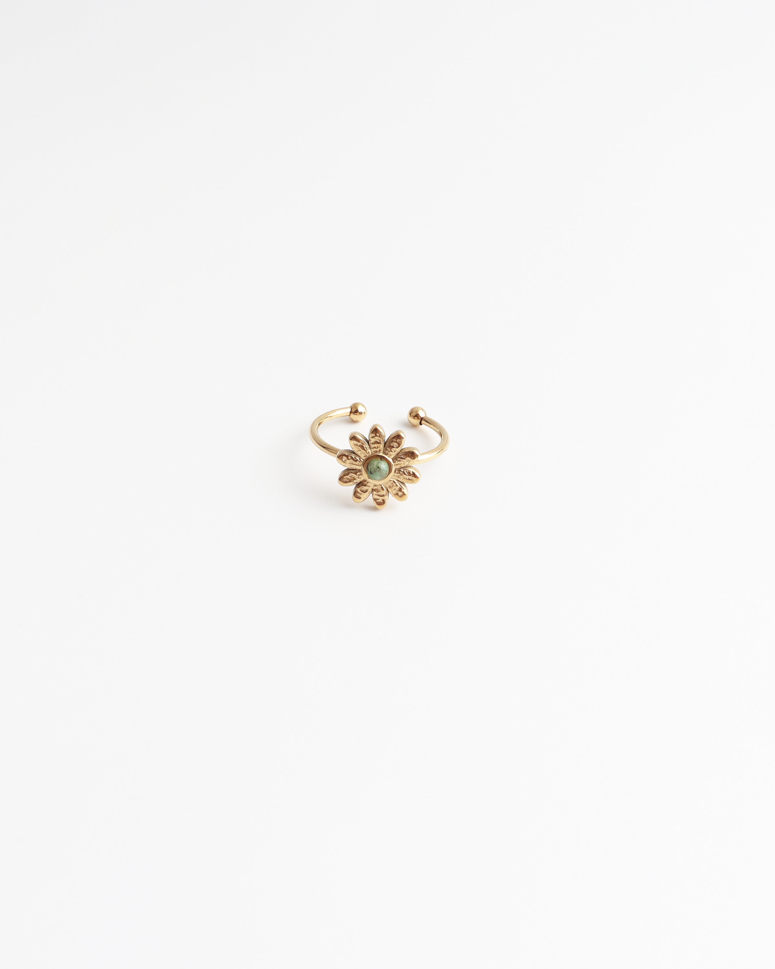 Marguerite - Bague - Pierre naturelle - Acier inoxydable - Ajustable