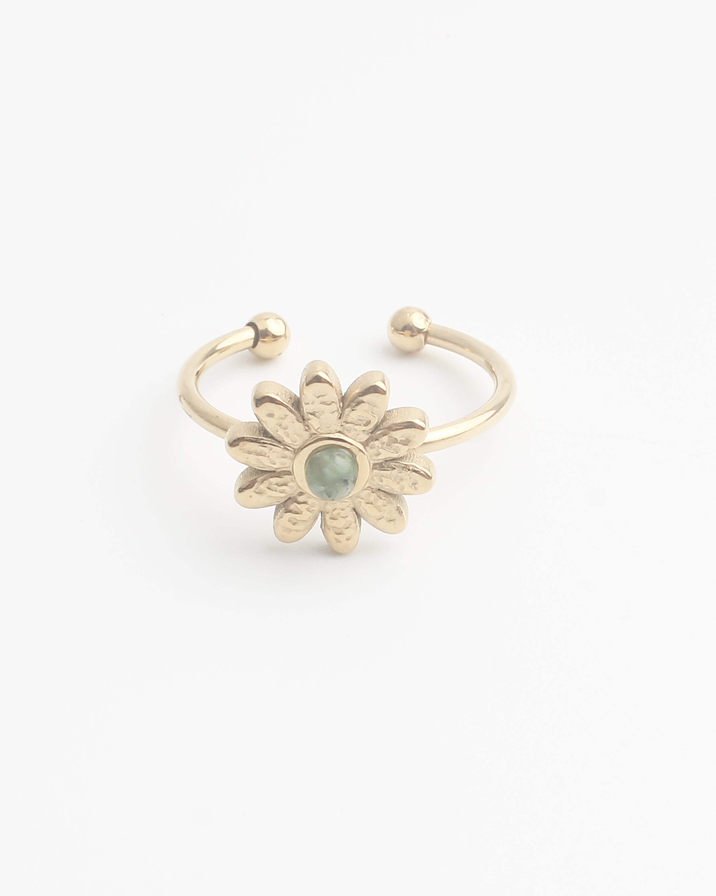 Margherita - Anello - Pietra naturale - Acciaio inossidabile - Regolabile