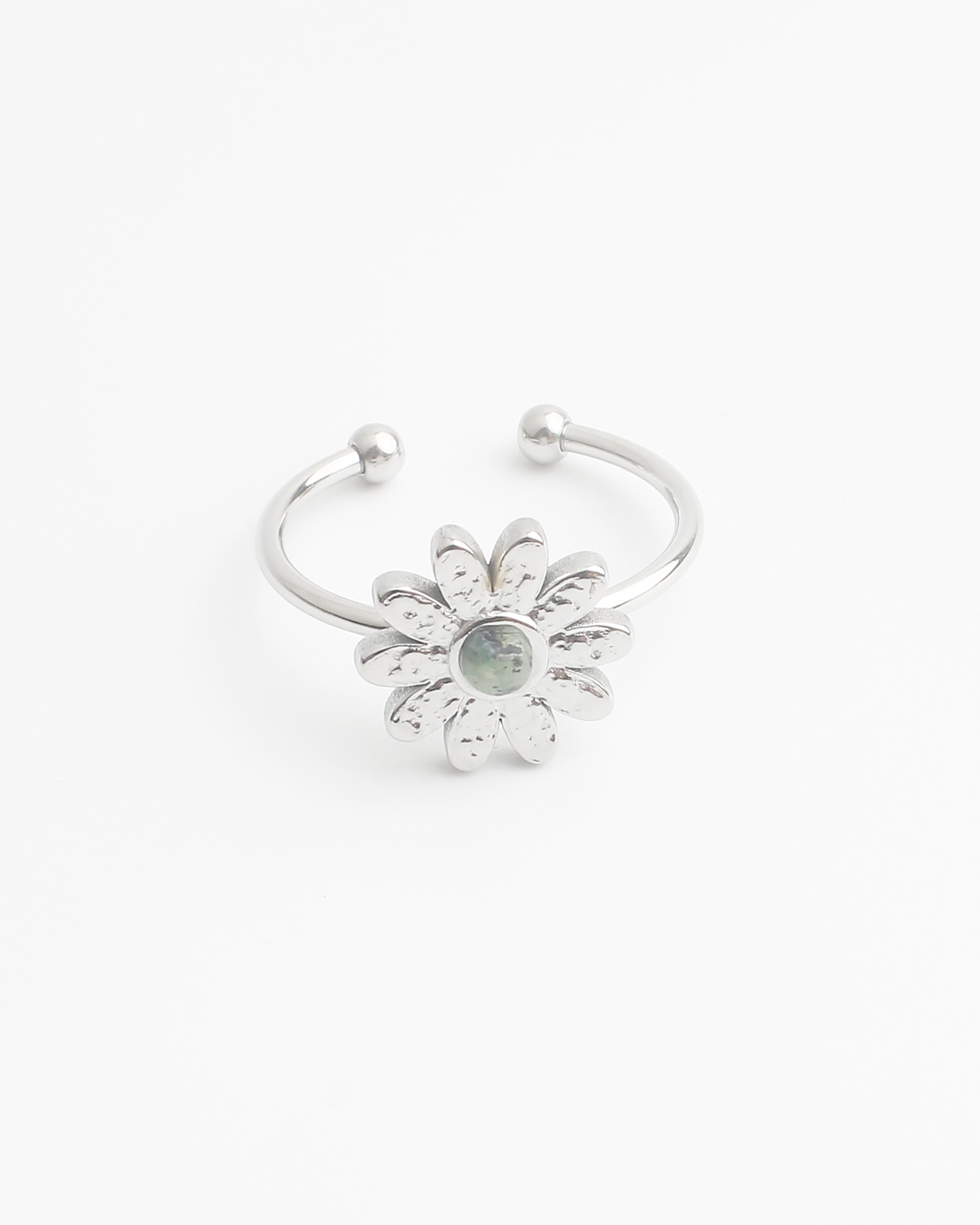 Margherita - Anello - Pietra naturale - Acciaio inossidabile - Regolabile