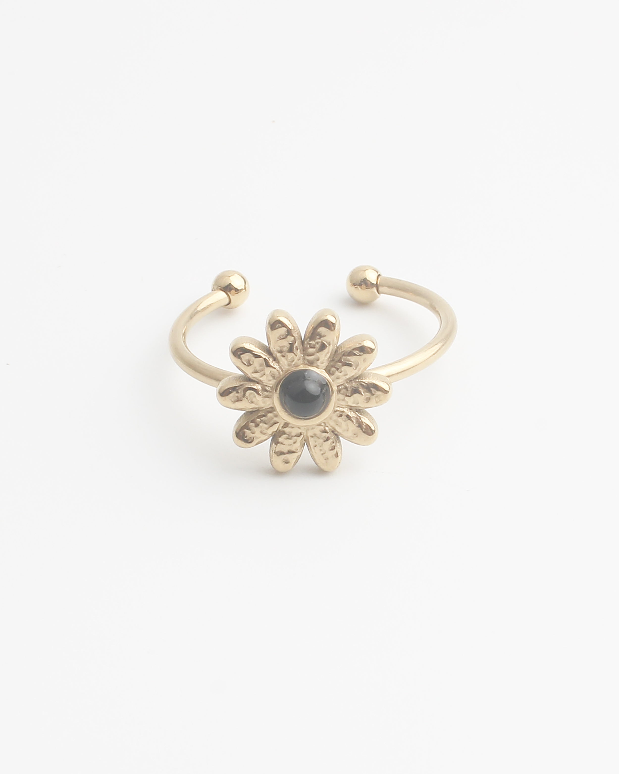 Margherita - Anello - Pietra naturale - Acciaio inossidabile - Regolabile