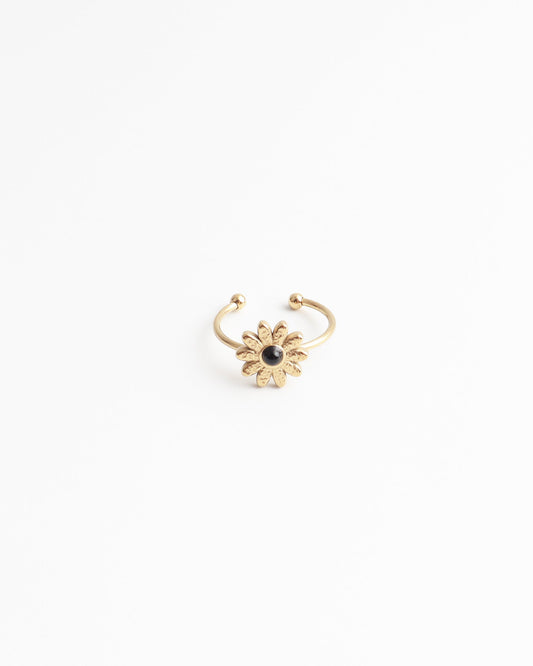 Marguerite - Bague - Pierre naturelle - Acier inoxydable - Ajustable