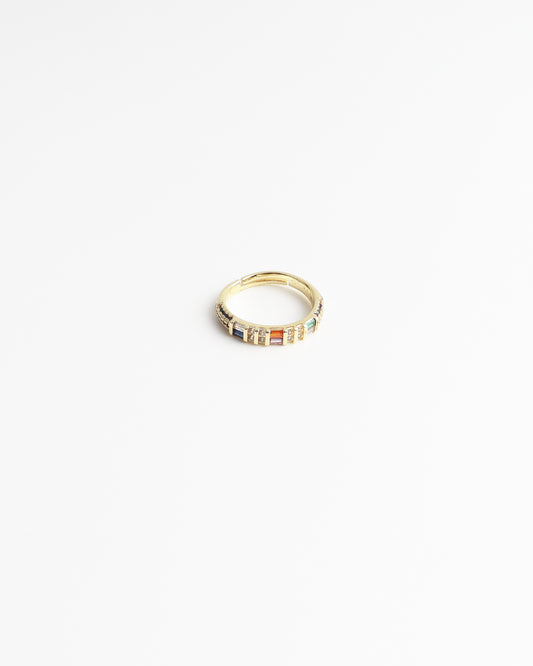 Mettez-y un anneau - Bague - Multicolore - Plaqué or - Ajustable