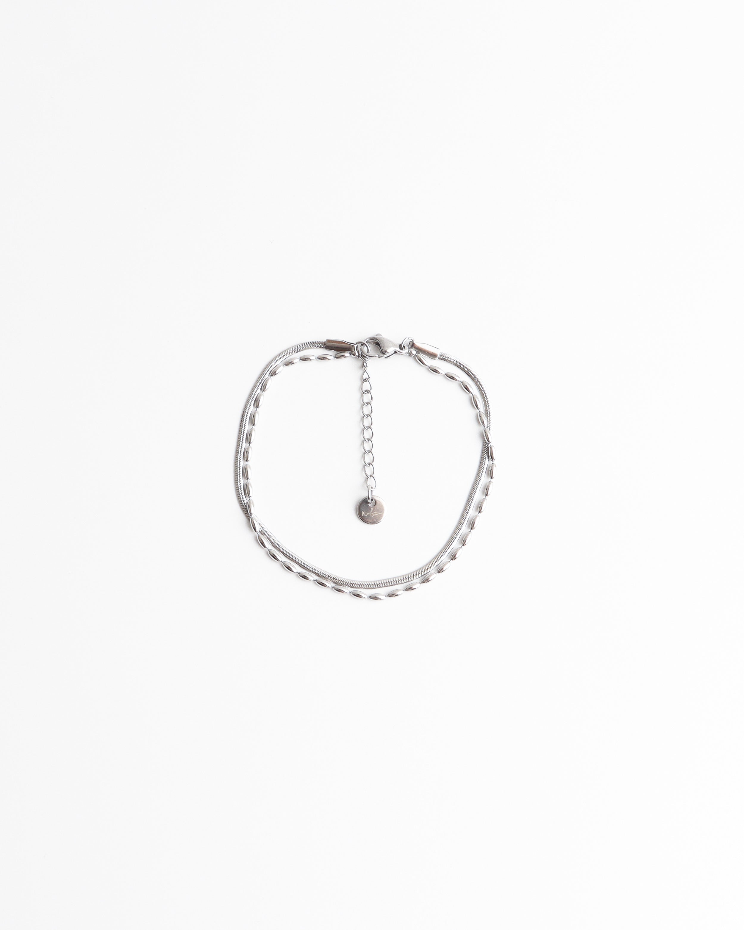 Minimaliste - Bracelet - 2 couches - Acier inoxydable