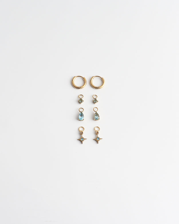 Birthstonebox  - Pendientes – Set – Acero inoxidable