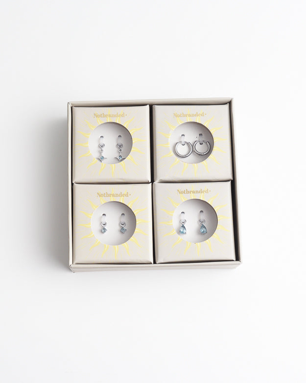 Birthstonebox  - Pendientes – Set – Acero inoxidable