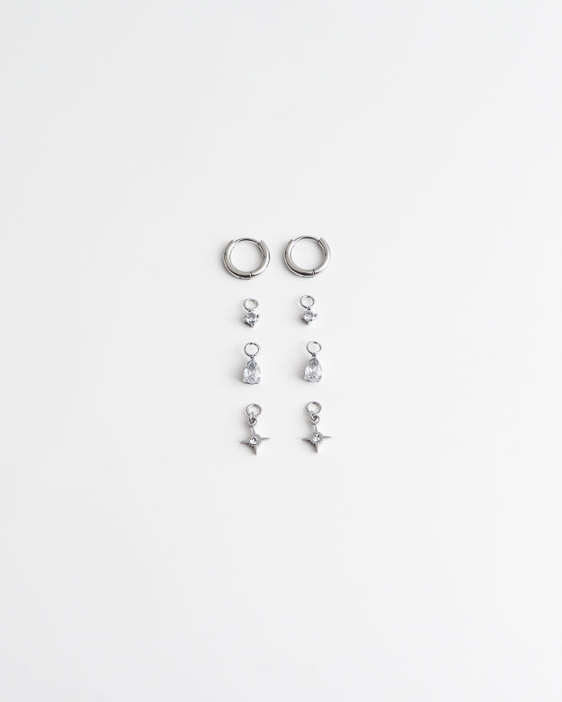 Birthstonebox  - Pendientes – Set – Acero inoxidable