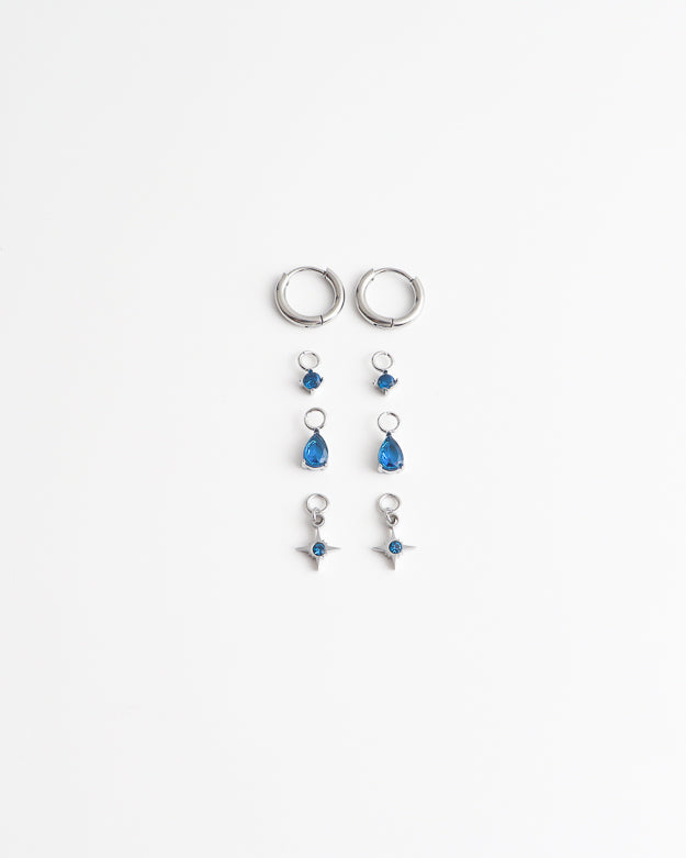 Birthstonebox  - Pendientes – Set – Acero inoxidable