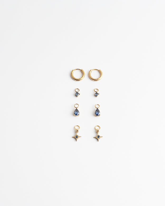 Birthstonebox  - Pendientes – Set – Acero inoxidable