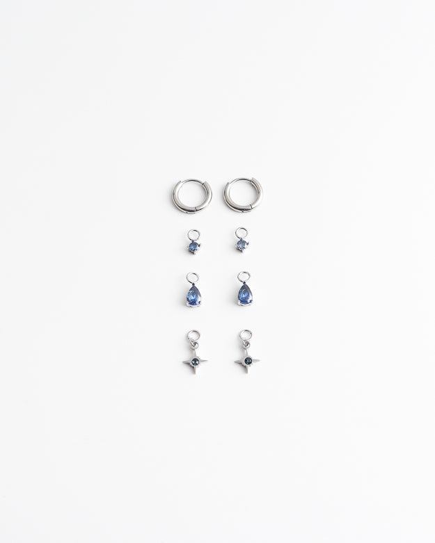 Birthstonebox  - Pendientes – Set – Acero inoxidable