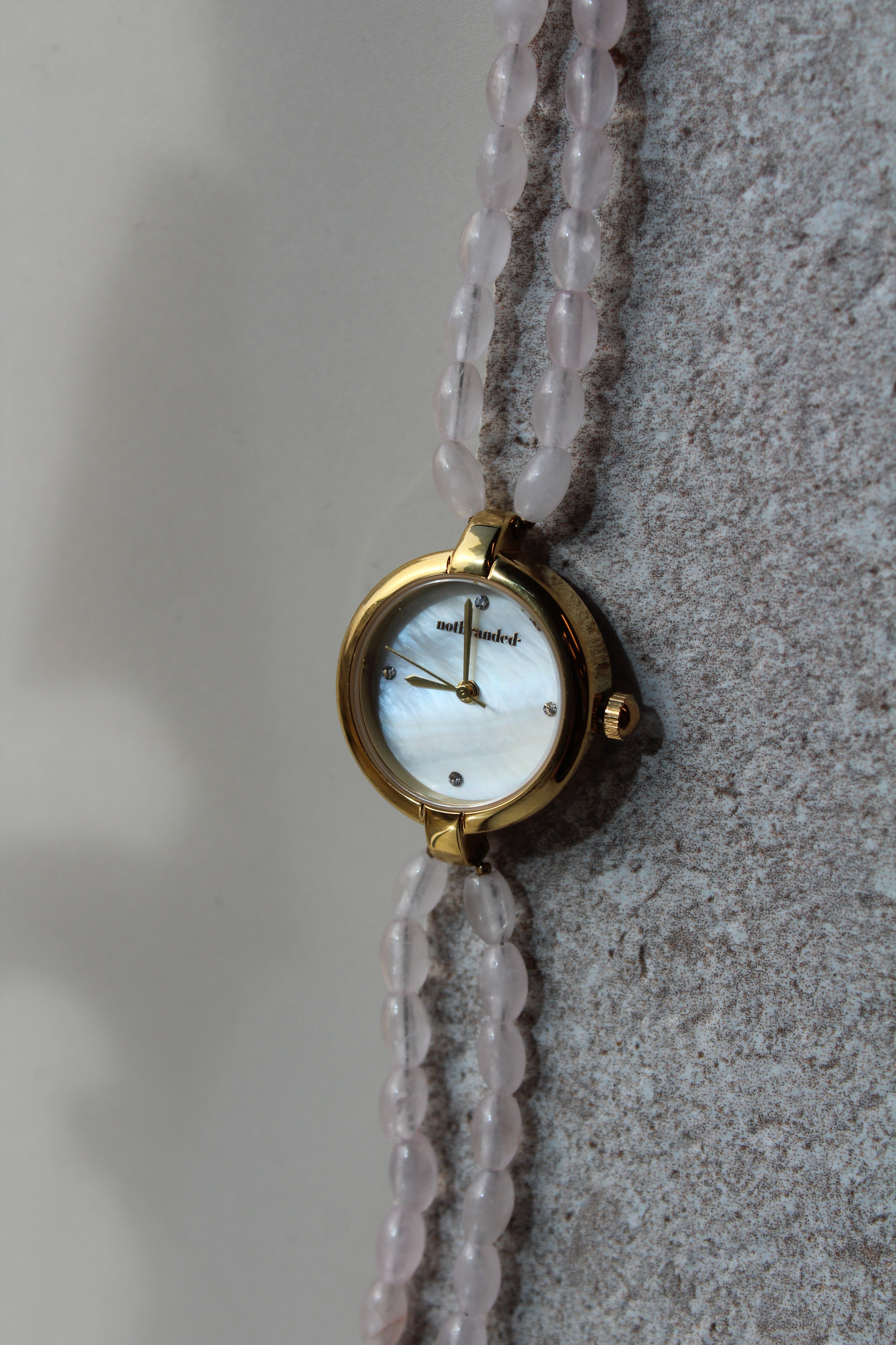 Rose - Horloge - Natuursteen - Stainless Steel