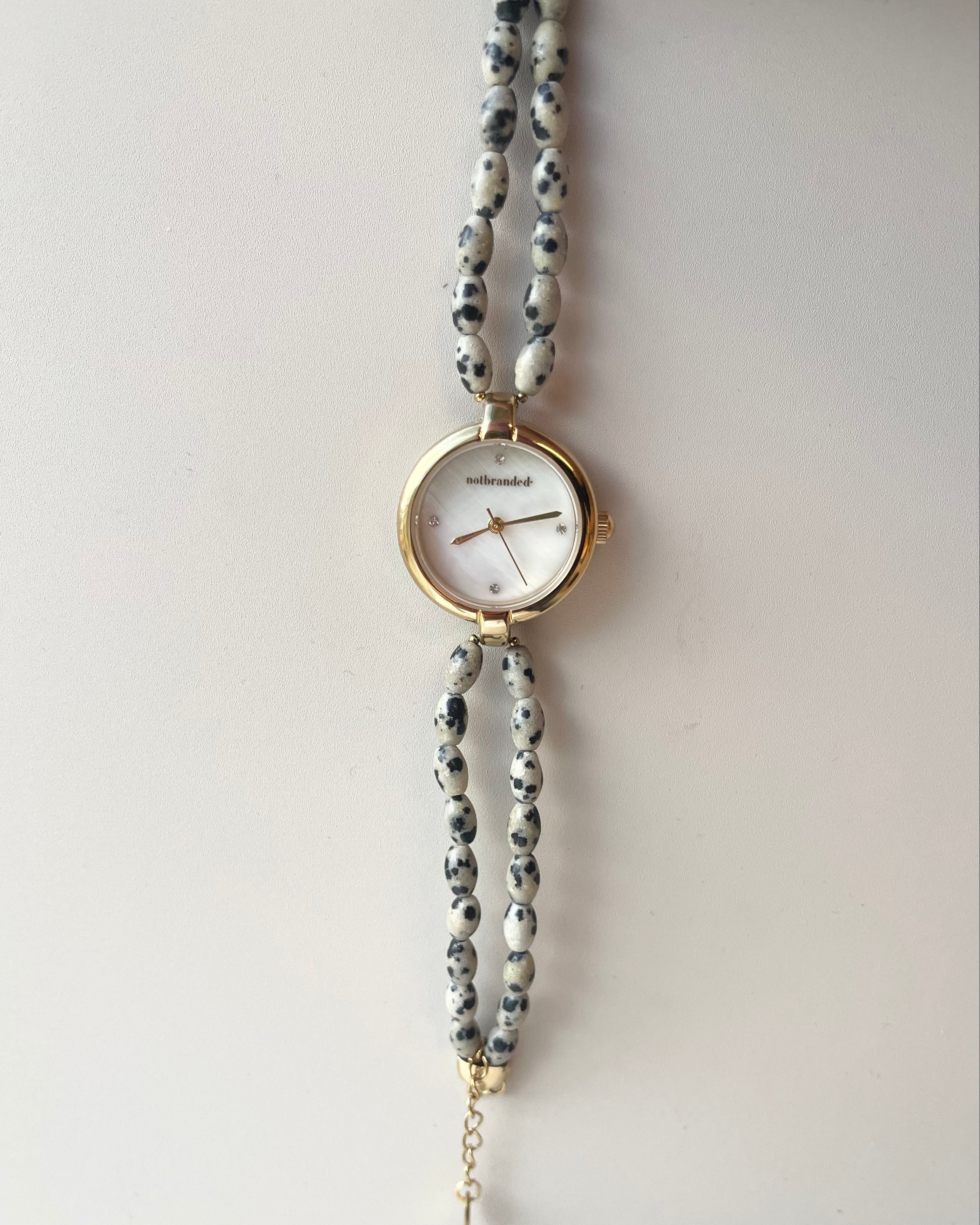 Noelia - Horloge - Natuursteen- Stainless Steel