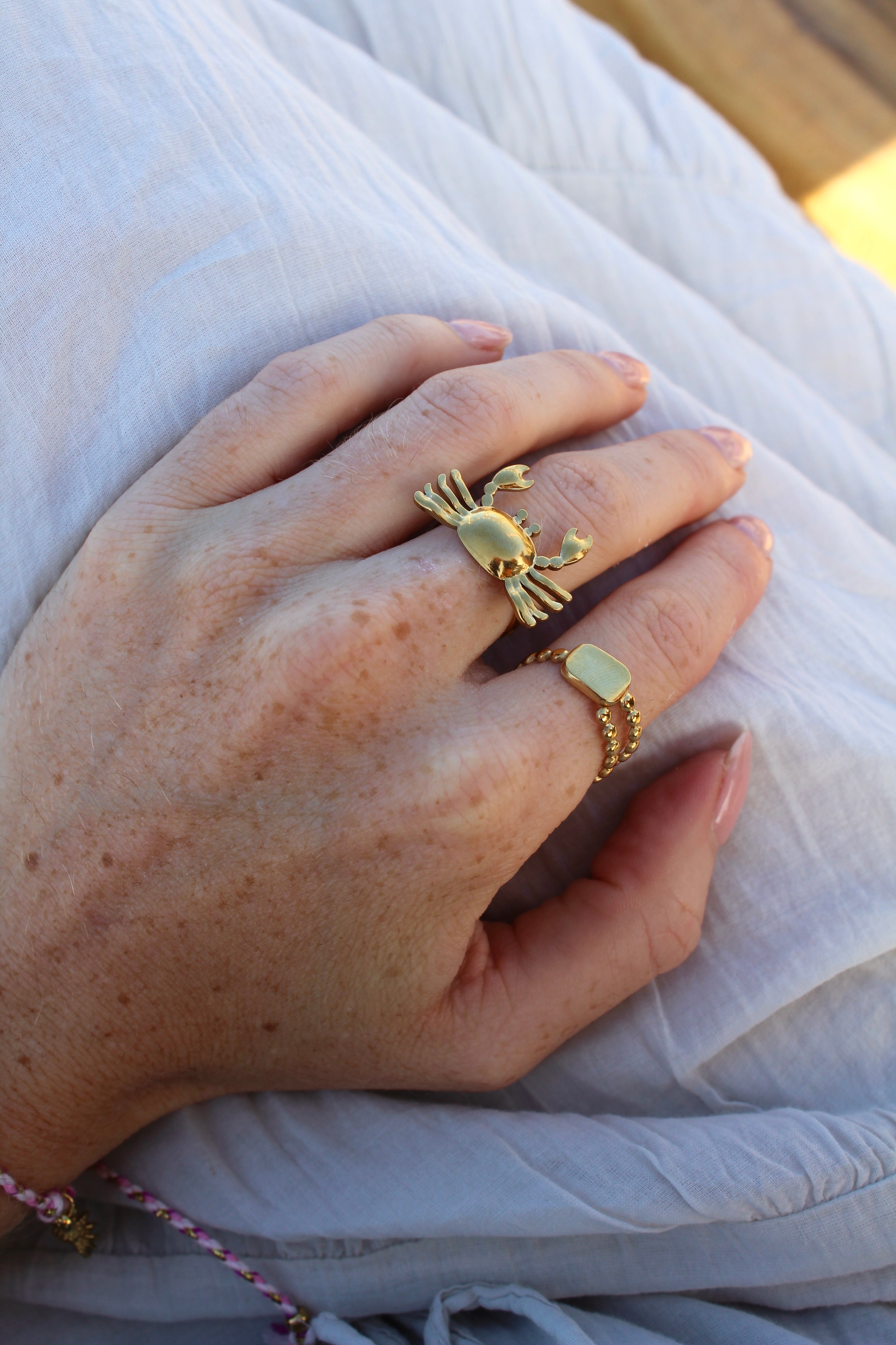Cangrejo - Anillo - Acero inoxidable - Ajustable