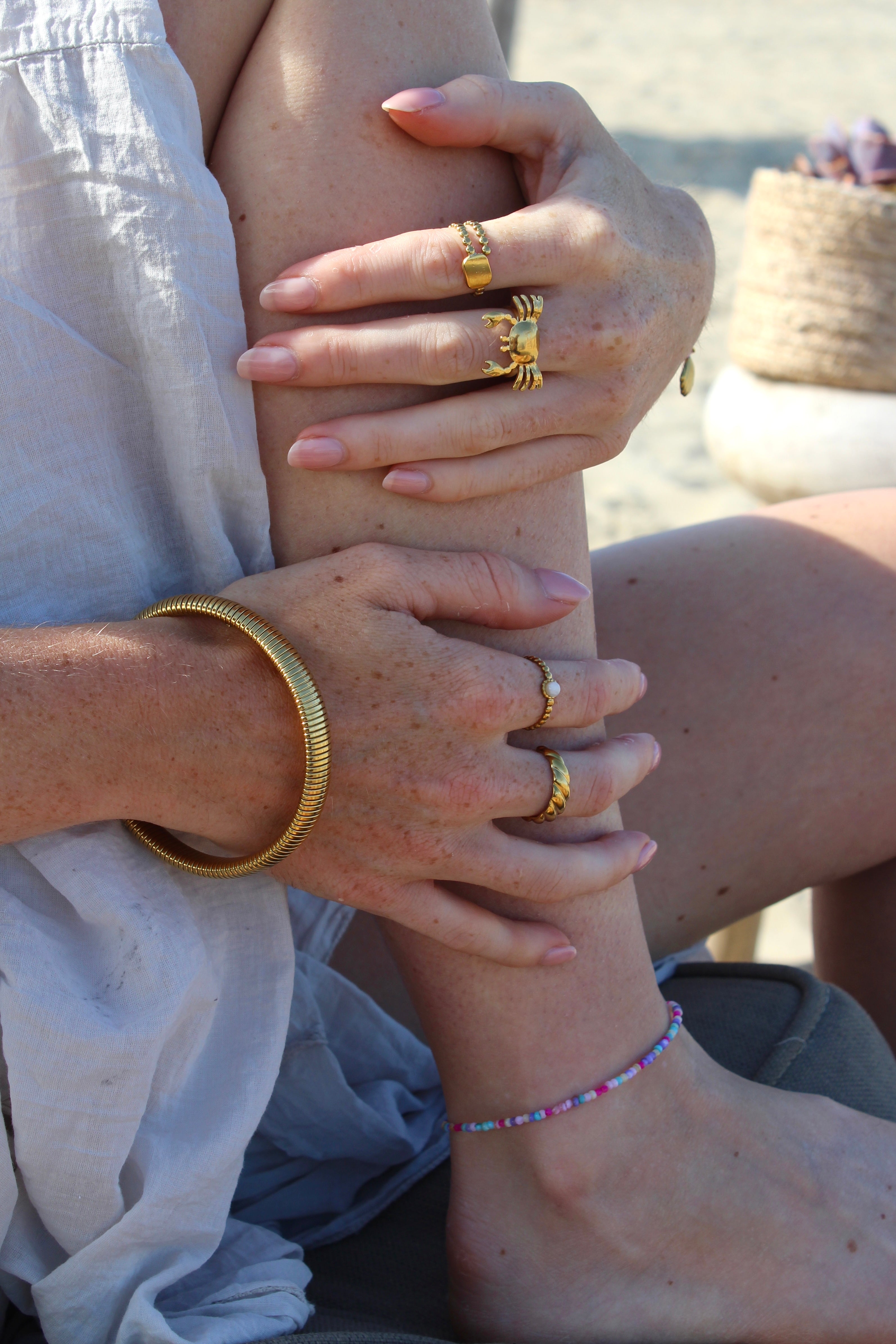 Cangrejo - Anillo - Acero inoxidable - Ajustable