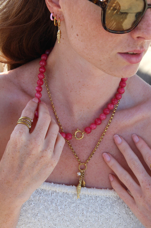 Michelle - Anello - Pietra naturale - Acciaio inossidabile - Regolabile