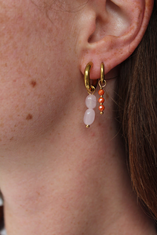 Mon Cheri - Boucles d'oreilles - Pierre naturelle - Acier inoxydable