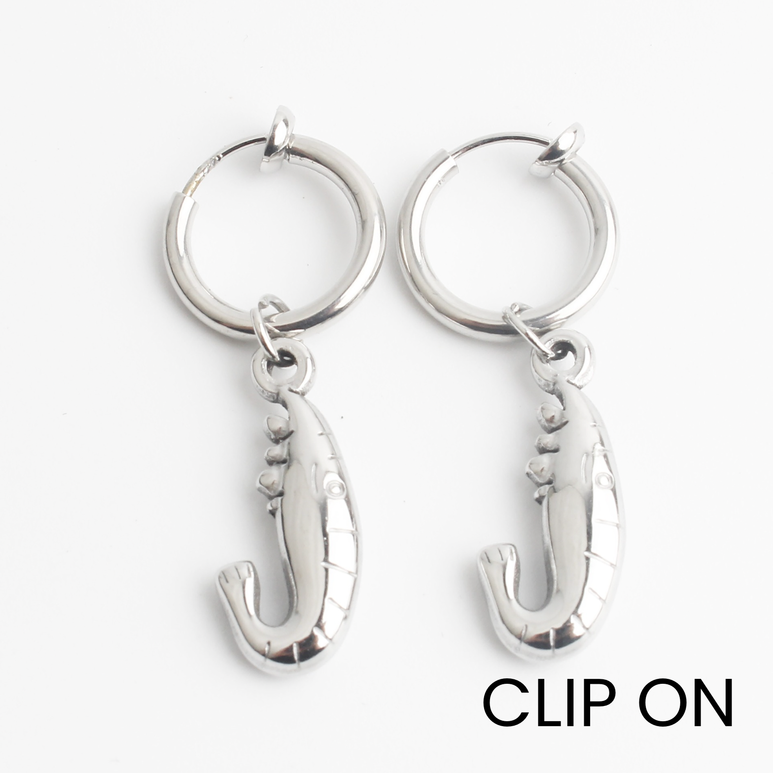 Garnele - Ohrringe - Clip On - Edelstahl