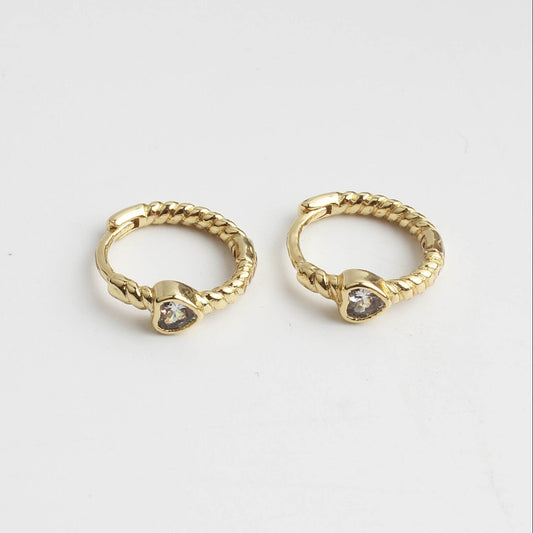 Zirconia Heart - Earrings - Stainless Steel