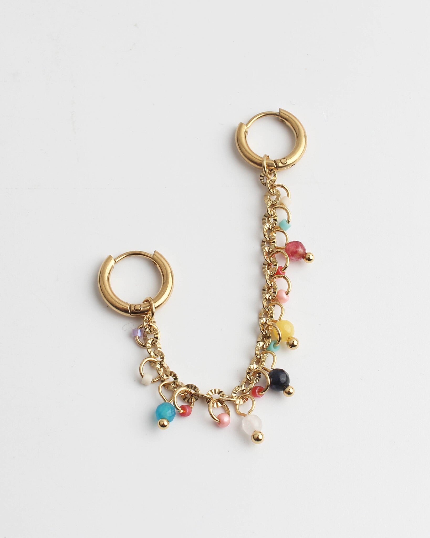 Kari - Boucle d'oreille double - Acier inoxydable