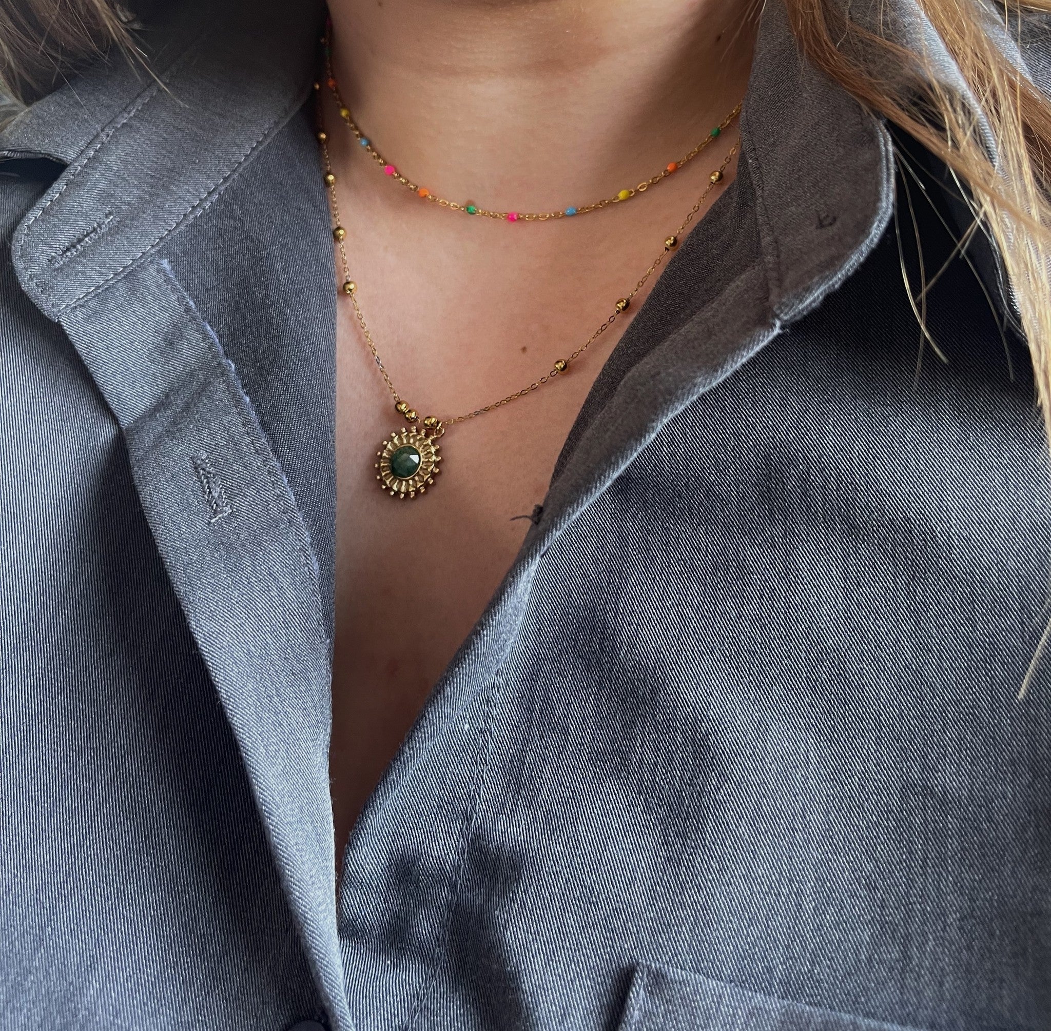 Multicolor Dot - Ketting - Stainless Steel