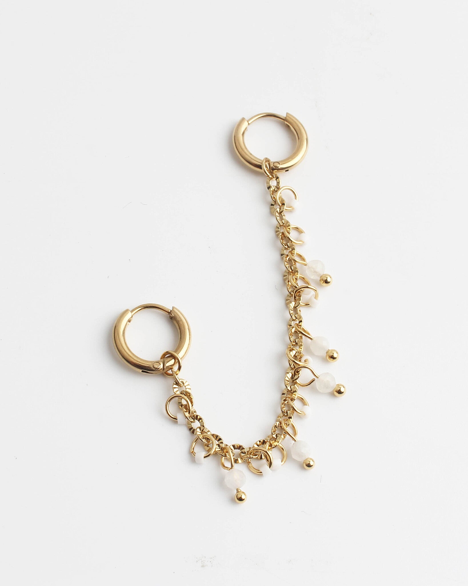 Kari - Boucle d'oreille double - Acier inoxydable