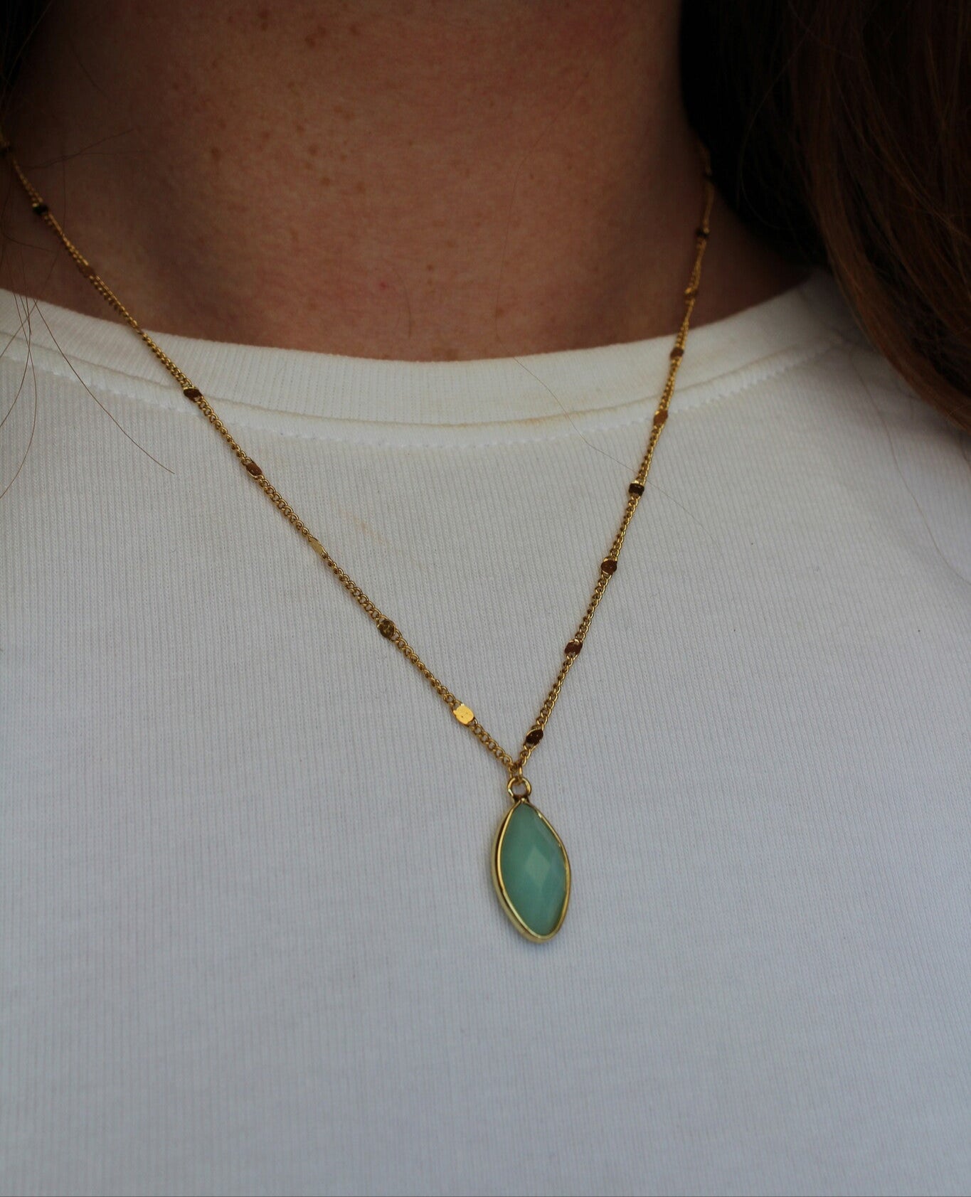 Dani - Necklace - Natural Stone- Stainless Steel