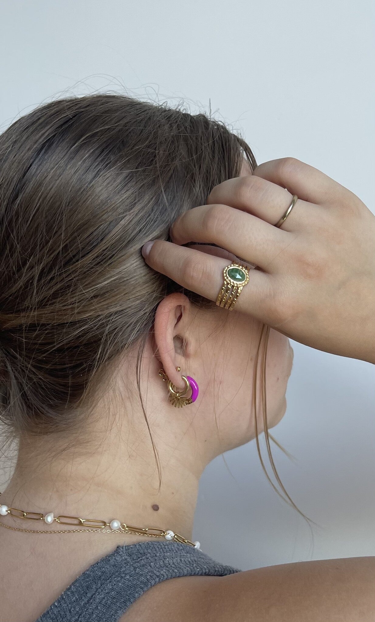 Chaîne perlée - Collier - Acier inoxydable