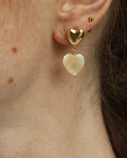 Double Love - Oorbellen - Natuursteen - Stainless Steel