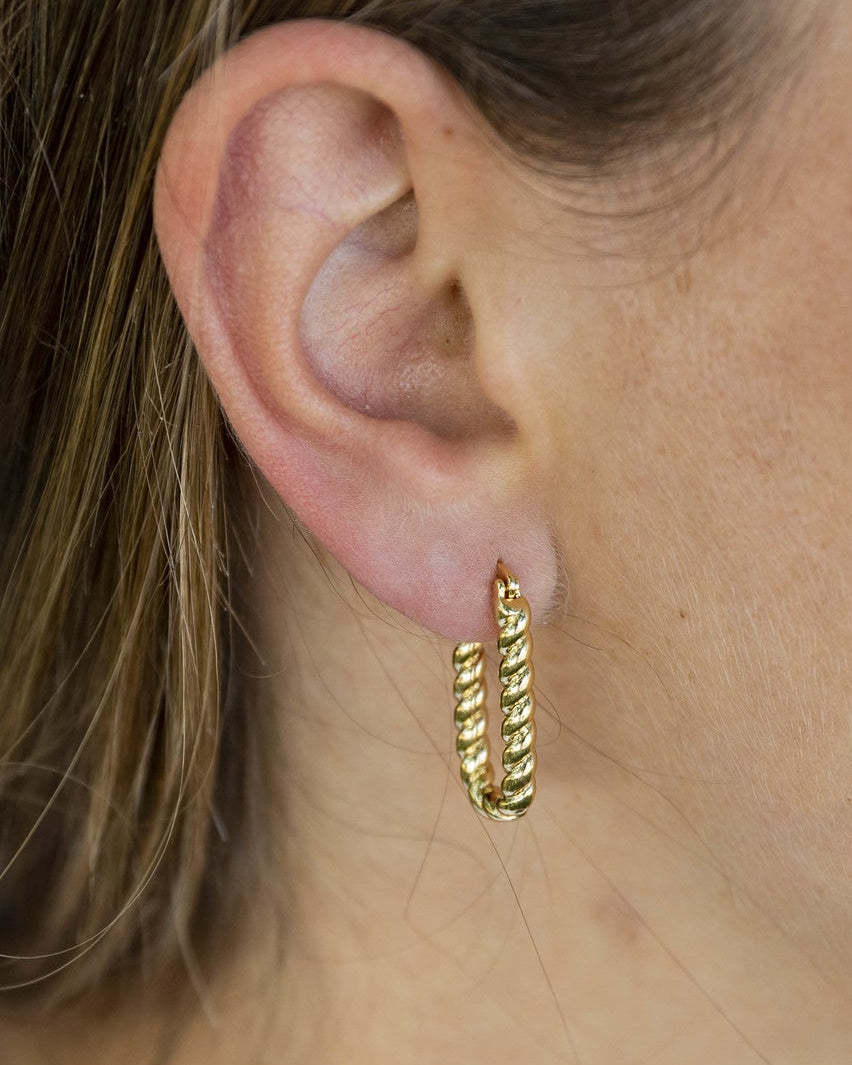 Turned Square - Pendientes - Acero inoxidable